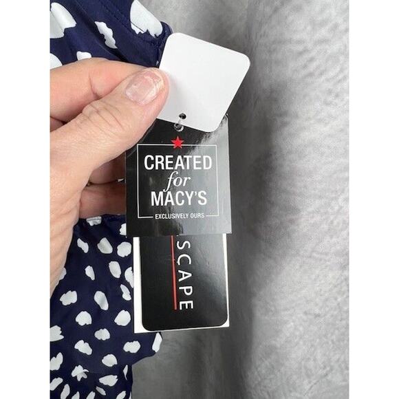 ISLAND ESCAPE Tiered Tankini Size 12 Navy/Wht - Picture 5 of 8